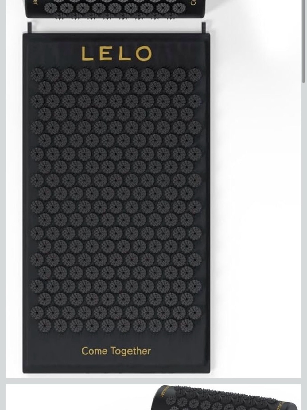 Black Acupressure Mat and Pillow Set for Relaxation